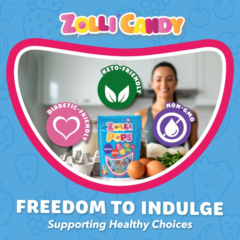Zollipops Clean Teeth Pops Sugar Free Candy with Xylitol, Dye-Free Lollipops - Keto & Diabetic-Friendly, Dentist-Approved Treats for Kids (Natural Fruit Flavors, 6 oz) - Image 5